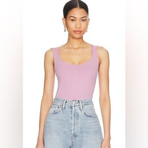 Free People Intimately M/L Pink Mauve Tank Bodysuit